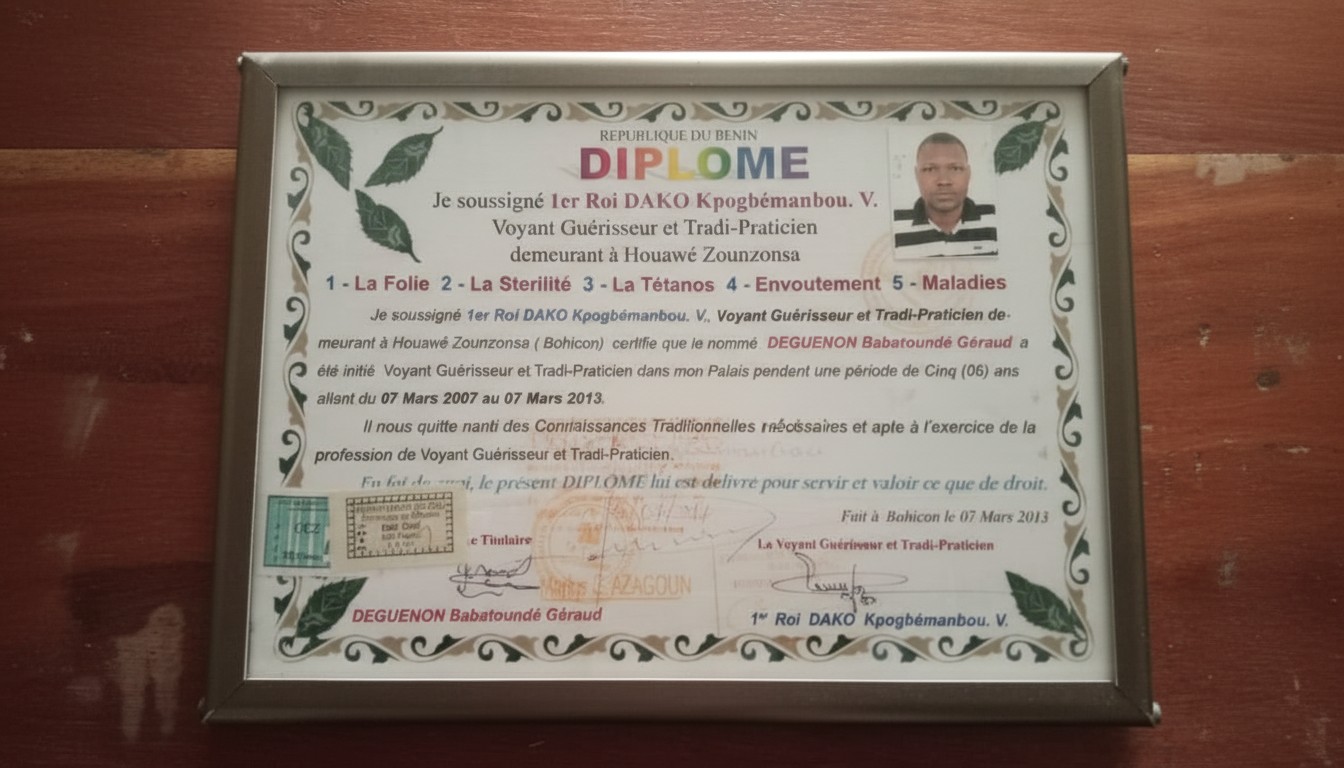 Certificat traditionnel